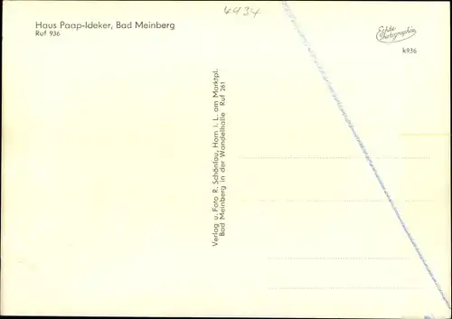 Ak Bad Meinberg am Teutoburger Wald, Haus Paap-Idecker, Aussen- und Innenansicht