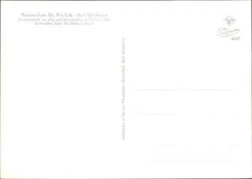 Ak Bad Kissingen Unterfranken Bayern, Sanatorium Dr. Werlich