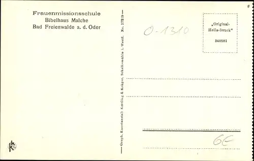 Ak Bad Freienwalde an der Oder, Frauenmissionsschule, Bibelhaus Malche, Arbeitsstunde