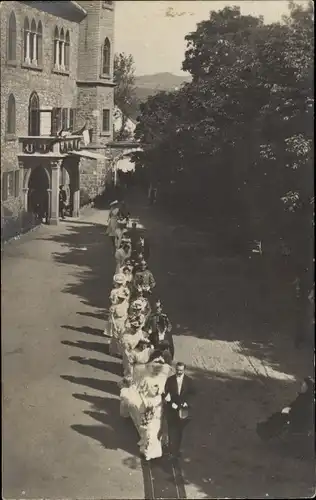 Foto Ak Joachimsthal in der Uckermark, Hochzeit im Stresemann und Pickelhaube