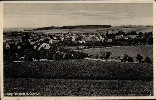 Ak Oberfarnstedt Farnstädt im Saalekreis, Totalansicht der Ortschaft