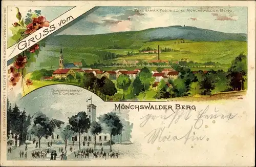 Litho Großpostwitz in Sachsen, Bergwirtschaft, Mönchswalder Berg