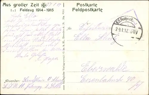 Ak Deutsche Trainkolonne in Feindesland, Feldzug 1914-15