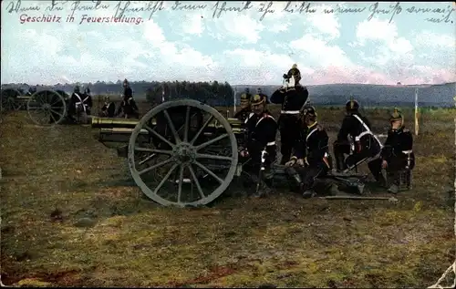 Ak Deutsches Geschütz in Feuerstellung