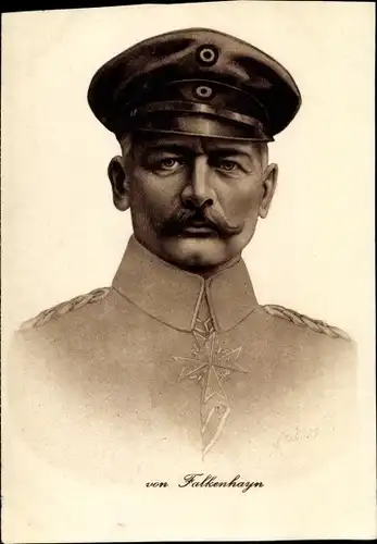 Künstler Ak General Erich von Falkenhayn