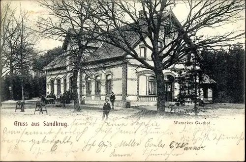 Ak Sandkrug Hatten in Oldenburg, Warnekes Gasthof