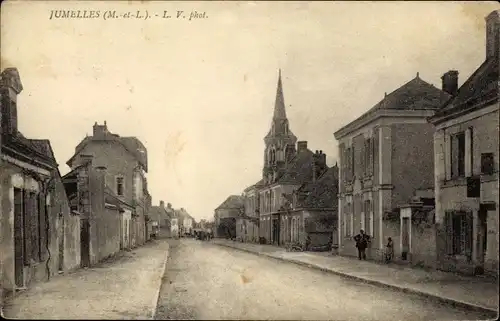 Ak Jumelles Maine et Loire, Straßenpartie