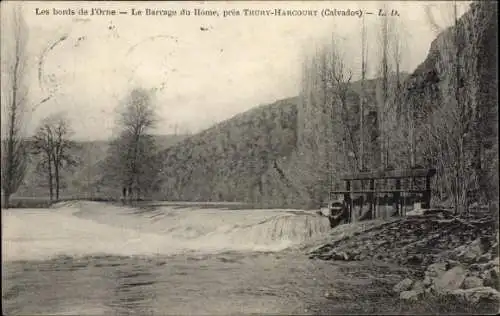 Ak Thury Harcourt Calvados, Le Barrage du Home, Les bords de l'Orne