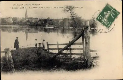 Ak Trevieres Calvados, La Vallee Saint Aure, les Fosses