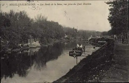 Ak Neuilly sur Seine Hauts de Seine, Les Bords de la Seine, vue prise du Quai Bourdon