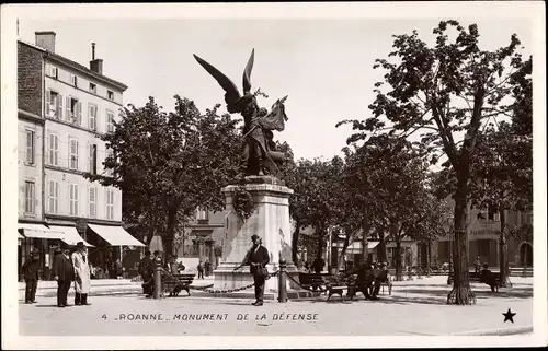 Ak Roanne Loire, Monument de la Defense