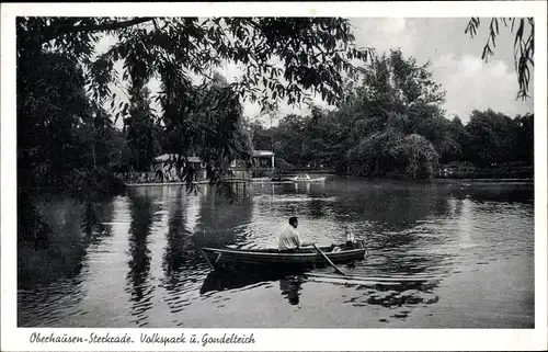 Ak Sterkrade Oberhausen im Ruhrgebiet, Volkspark und Gondelteich