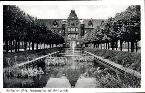 Ak Oberhausen Rhein,Blick z. Friedensplatz, Amtsgericht