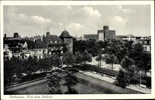 Ak Oberhausen im Ruhrgebiet, Blick zum Rathaus