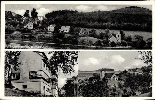 Ak Buchklingen Birkenau im Odenwald, Gesamtansicht, Haus, Kirche