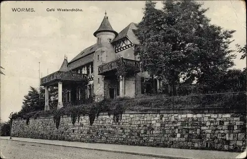 Ak Worms in Rheinland Pfalz, Café Westendhöhe, Außenansicht