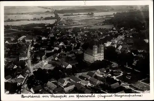 Ak Straupitz im Spreewald, Blick auf den Ort, Fliegeraufnahme