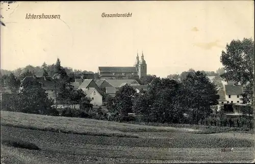 Ak Ichtershausen in Thüringen, Totalansicht der Ortschaft