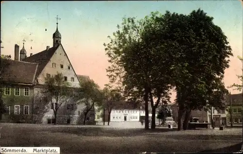 Ak Sömmerda im Thüringer Becken, Blick auf den Marktplatz