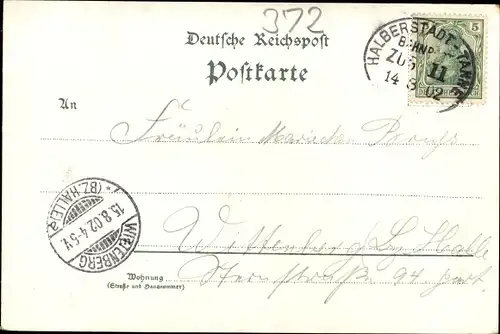 Litho Blankenburg am Harz, Regenstein, Schloss, Blick auf den Ort