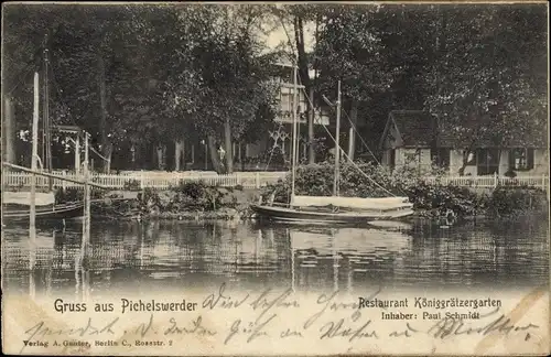 Ak Berlin Spandau Wilhelmstadt Pichelswerder, Restaurant Königgrätzergarten