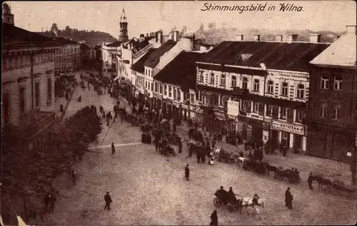 Ak Vilnius Wilna Litauen, Stimmungsbild, Straßenpartie im Ort