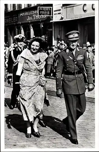 Ak Königin Juliana der Niederlande mit Gemahl Bernhard, Staatsbesuch, Luxembourg, Juni 1951