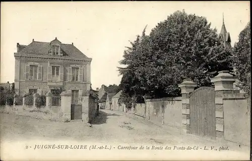 Ak Juigné sur Loire Maine et Loire, Carrefour de la Route des Ponts de Ce