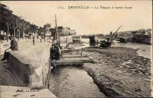 Ak Trouville sur Mer Calvados, La Touque a maree basse