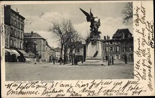 Ak Roanne Loire, Place Saint Etienne