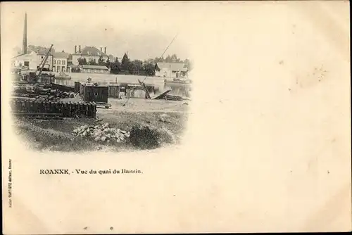 Ak Roanne Loire, Vue du quai du Bassin