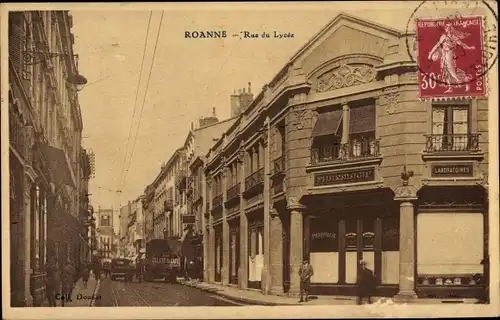 Ak Roanne Loire, Rue du Lycee