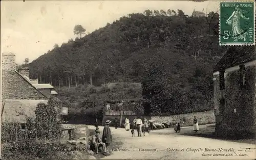 Ak Caumont Calvados, Coteau et Chapelle Bonne Nouvelle