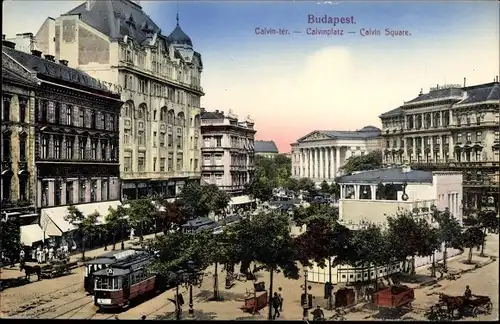 Ak Budapest Ungarn, Blick auf den Calvinplatz