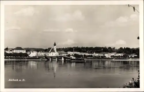 Ak Aschach an der Donau Oberösterreich, Ortsansicht, Kirche