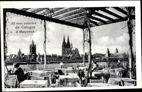 Ak Köln am Rhein, Dom, Terrasse