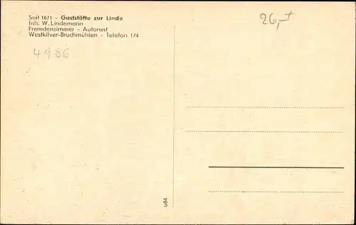 Ak Westkilver Rödinghausen Kreis Herford, Gaststätte zur Linde, Kirche, Ehrenmal, Rittergut, Wappen