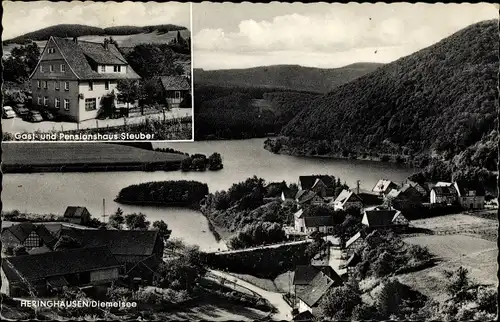 Ak Heringhausen Diemelsee im Sauerland, Gasthof Zum grünen Tal, Teilansicht vom Ort