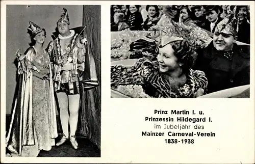 Ak Mainz am Rhein, Mainzer Karneval Verein 1938, Prinz Martin I und Prinzessin Hildegard I