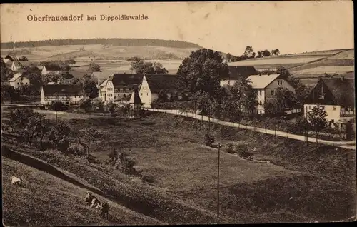 Ak Oberfrauendorf Glashütte im Osterzgebirge, Teilansicht