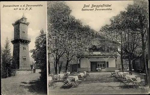 Ak Berggießhübel in Sachsen, Restaurant Panoramahöhe, Bismarckturm