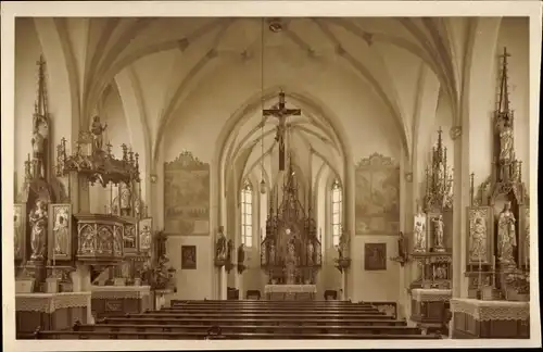 Ak Neumarkt Sankt Veit an der Rott Oberbayern, St. Johanneskirche, Innenansicht