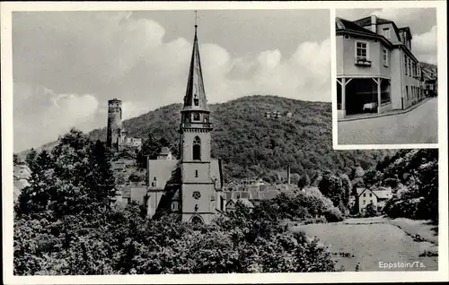 Ak Eppstein im Taunus, Gasthof zur Rose, Bes. W. Plöcker, Ruine, Teilansicht