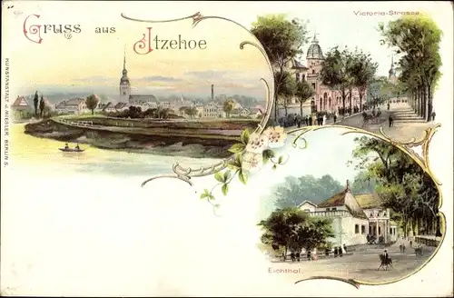 Litho Itzehoe in Holstein, Victoriastraße, Eichtal