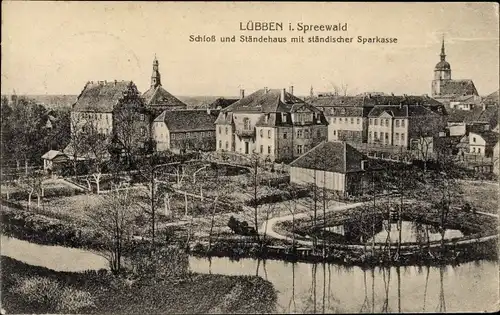 Ak Lübben im Spreewald, Schloss, Ständehaus, Ständische Sparkasse
