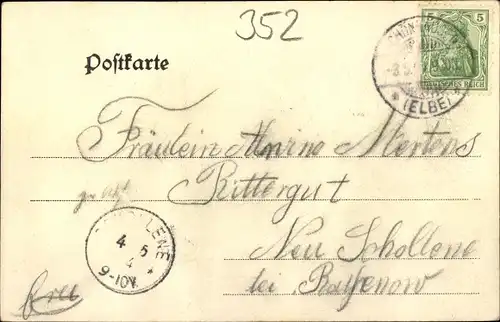 Ak Schönhausen an der Elbe, Kriegerdenkmal, Kirche