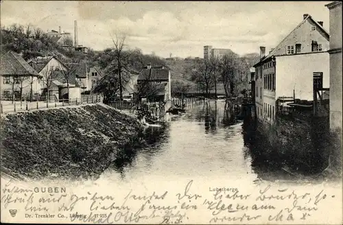 Ak Guben in der Niederlausitz, Lubstberge, Wasserpartie