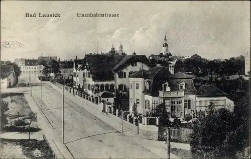 Ak Bad Lausick in Sachsen, Eisenbahnstraße, Villen