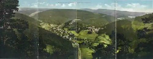 Klapp Ak Schwarzburg in Thüringen, Panorama vom Trippstein aus