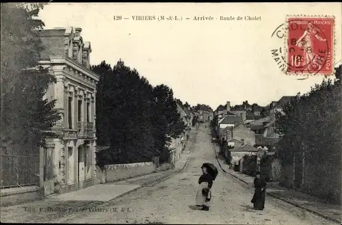 Ak Vihiers Maine et Loire, Arrivee Route de Cholet